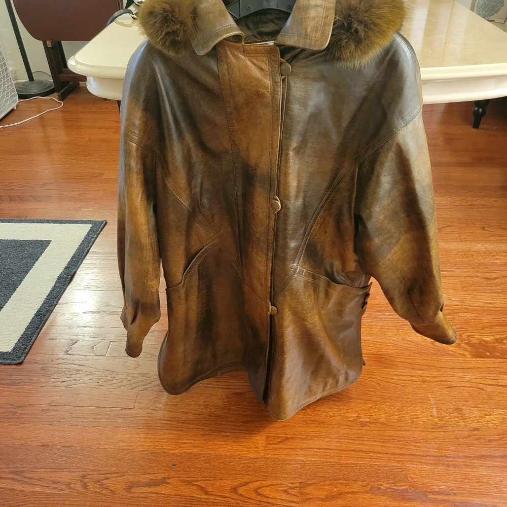 NWT Brown Leather Jacket